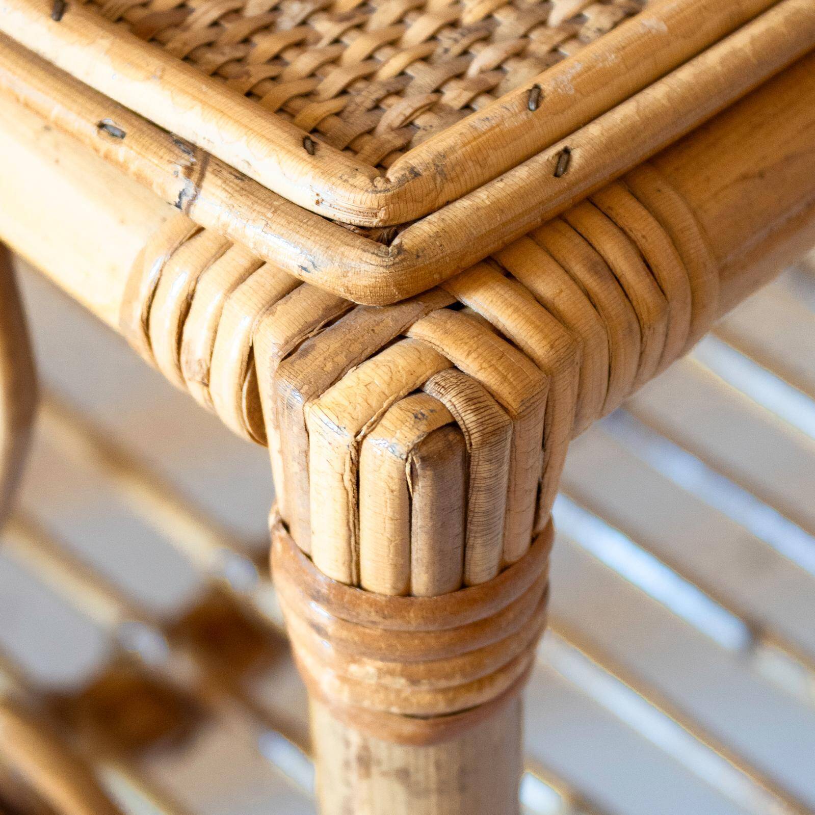 Midcentury Modern Italian Bamboo Side Tables, set of two, Italy 1960s