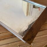 Old mirror and wood tray