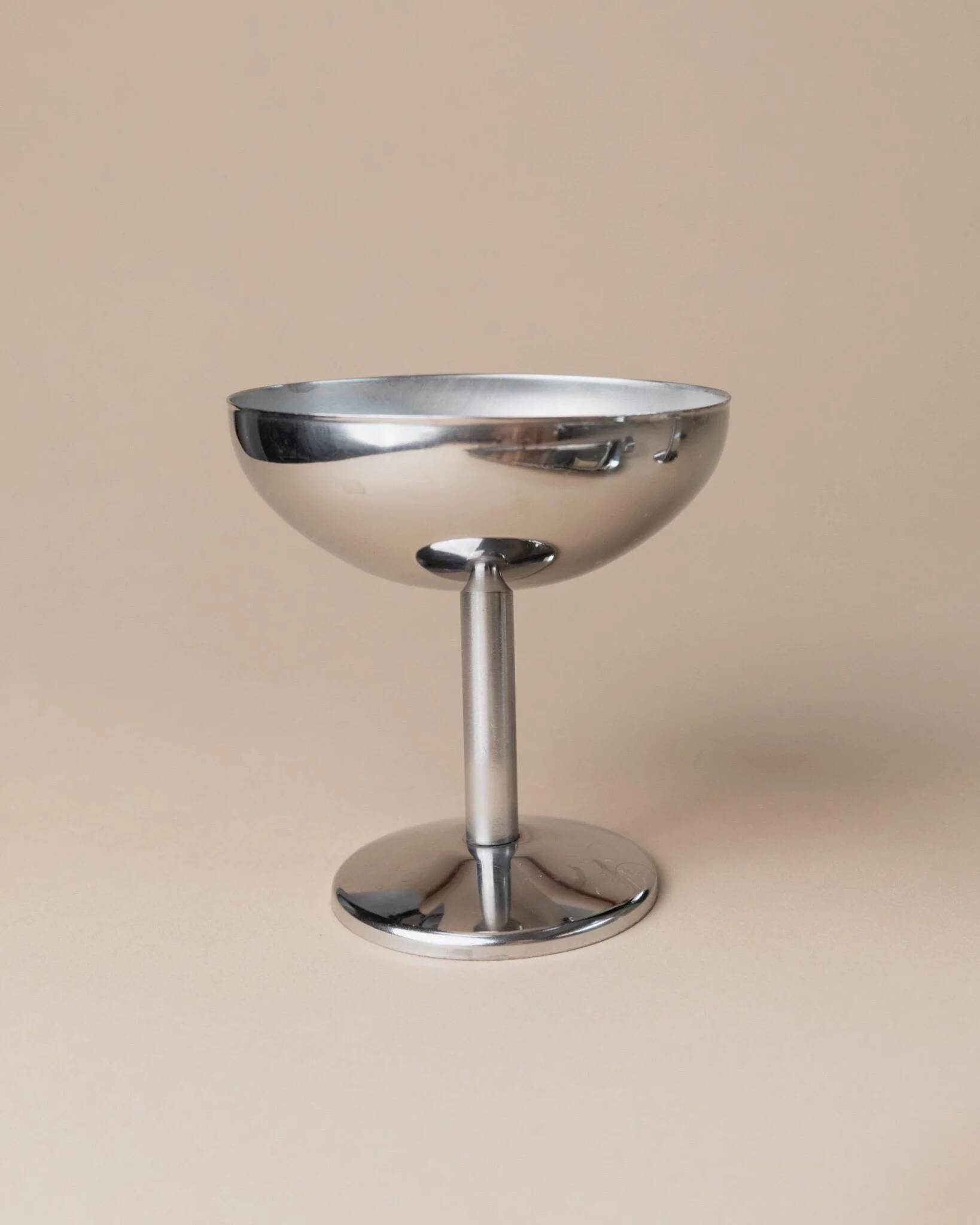 Silver-tone Stainless Steel Vintage Drinking Set for 6 with Tray, 1970s Italian Minimalist Design