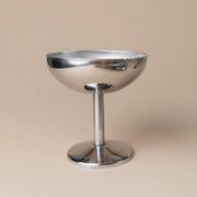 Silver-tone Stainless Steel Vintage Drinking Set for 6 with Tray, 1970s Italian Minimalist Design