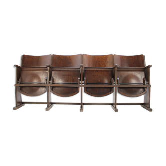 Row of cinema chairs / bench, 1950s