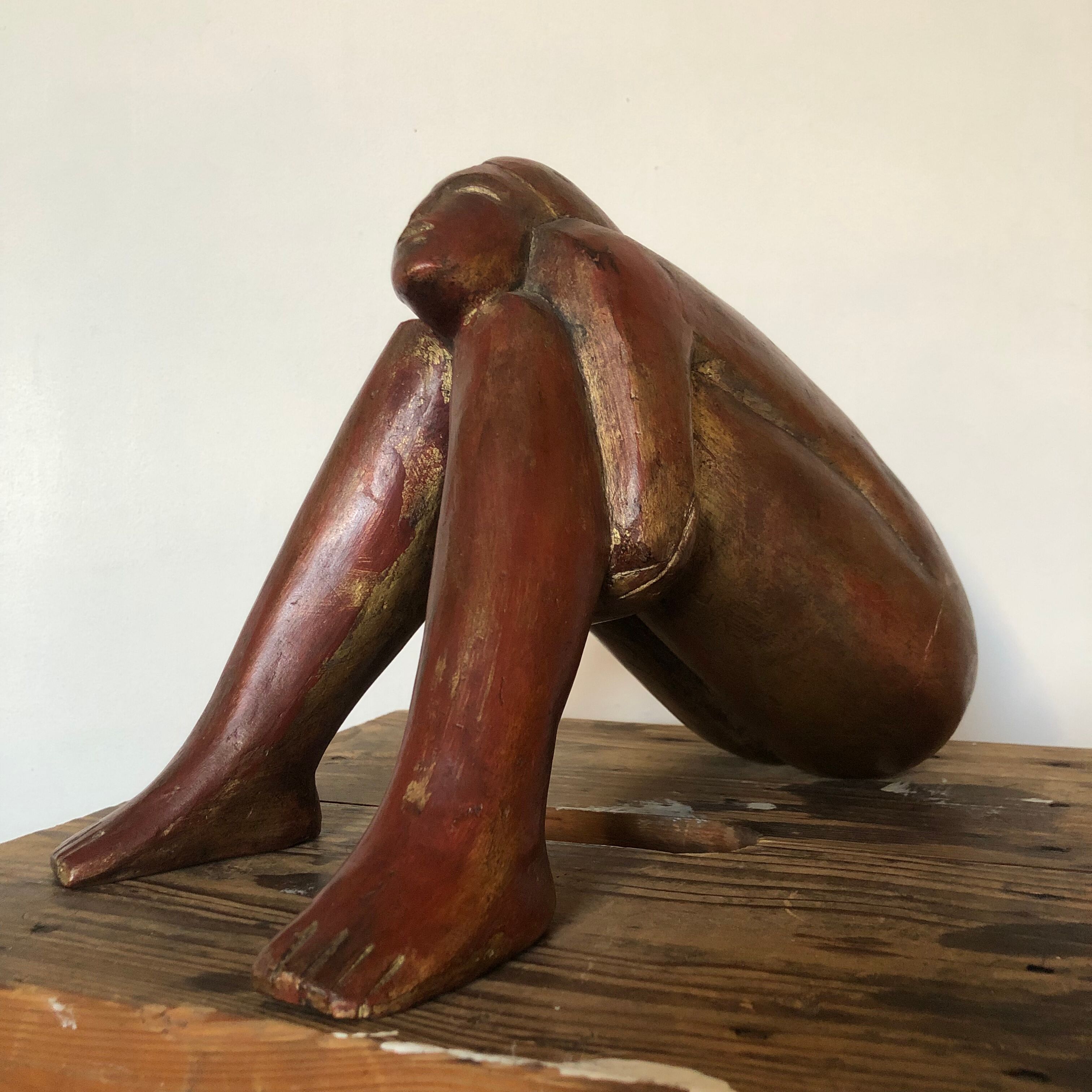 Sculpture of a woman in terracotta by Guy Callandreau circa 1980