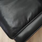 Black leather sofa, Danish design, 1970s, manufacture: Hurup Møbelfabrik