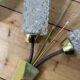 Pair of vintage mid-century tulip wall sconces from the 1950s