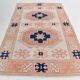 Tapis Kilim Ancien, Motifs Géométriques,Tons Pêche & Bleu Marine,165x263 Cm