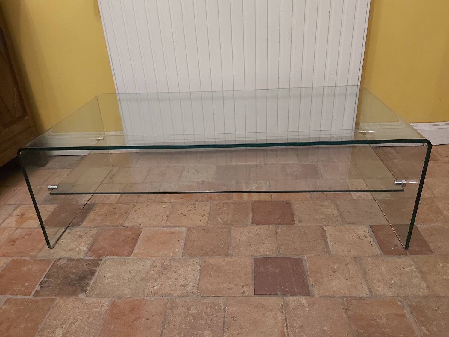 Tempered glass coffee table, Roche Bobois