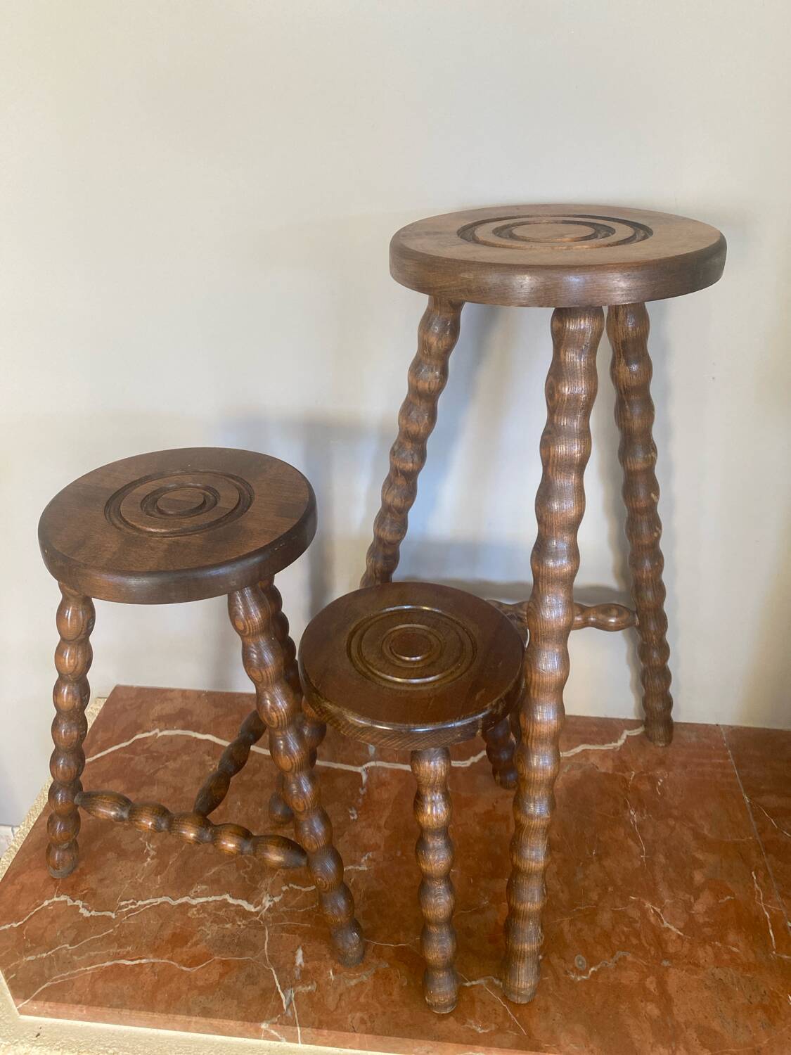 Very beautiful set of three tripod plant holders