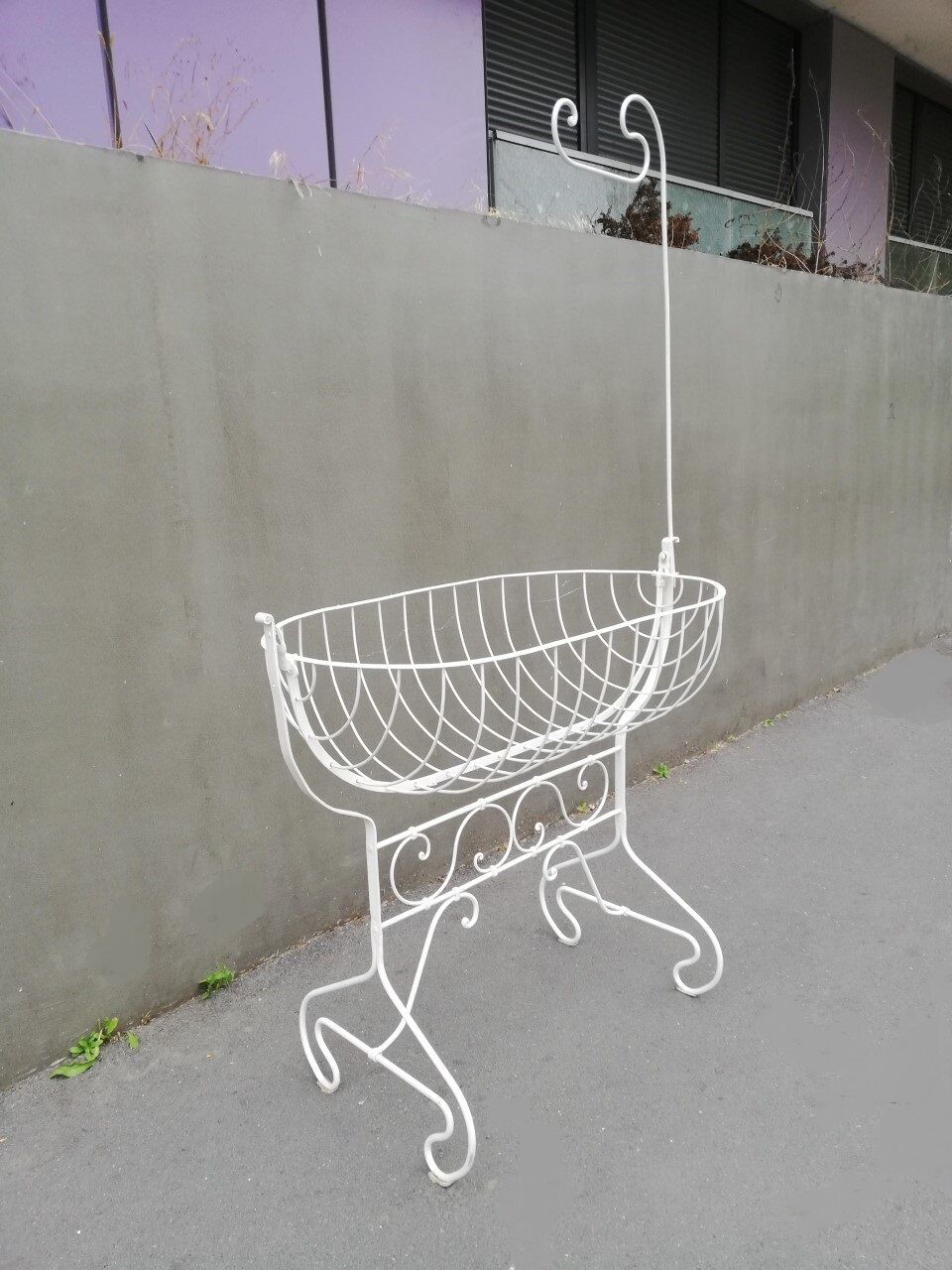 Wrought iron baby bed