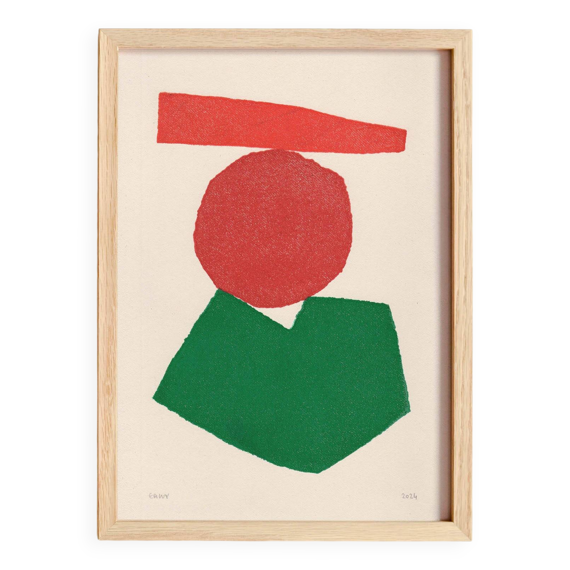 Contemporary abstract painting on paper - signed Eawy