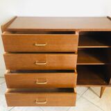 Scandinavian style dresser with 4 drawers and storage, circa 60