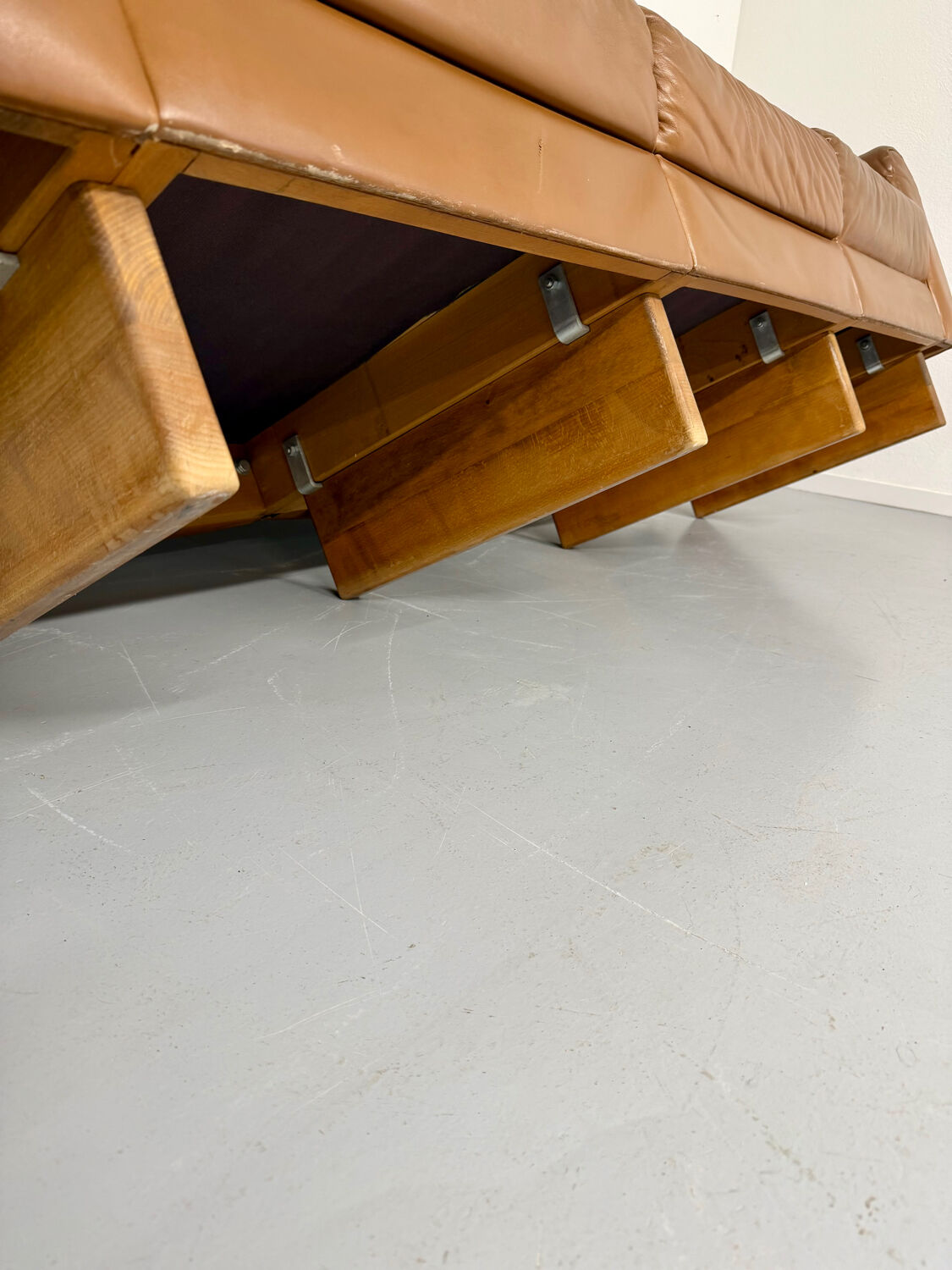 Vintage 1970s De Sede DS-40 camel leather 3-seater sofa