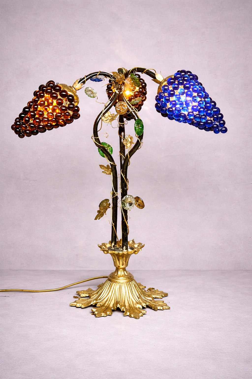 Art Nouveau table lamp with a Murano glass shade.
