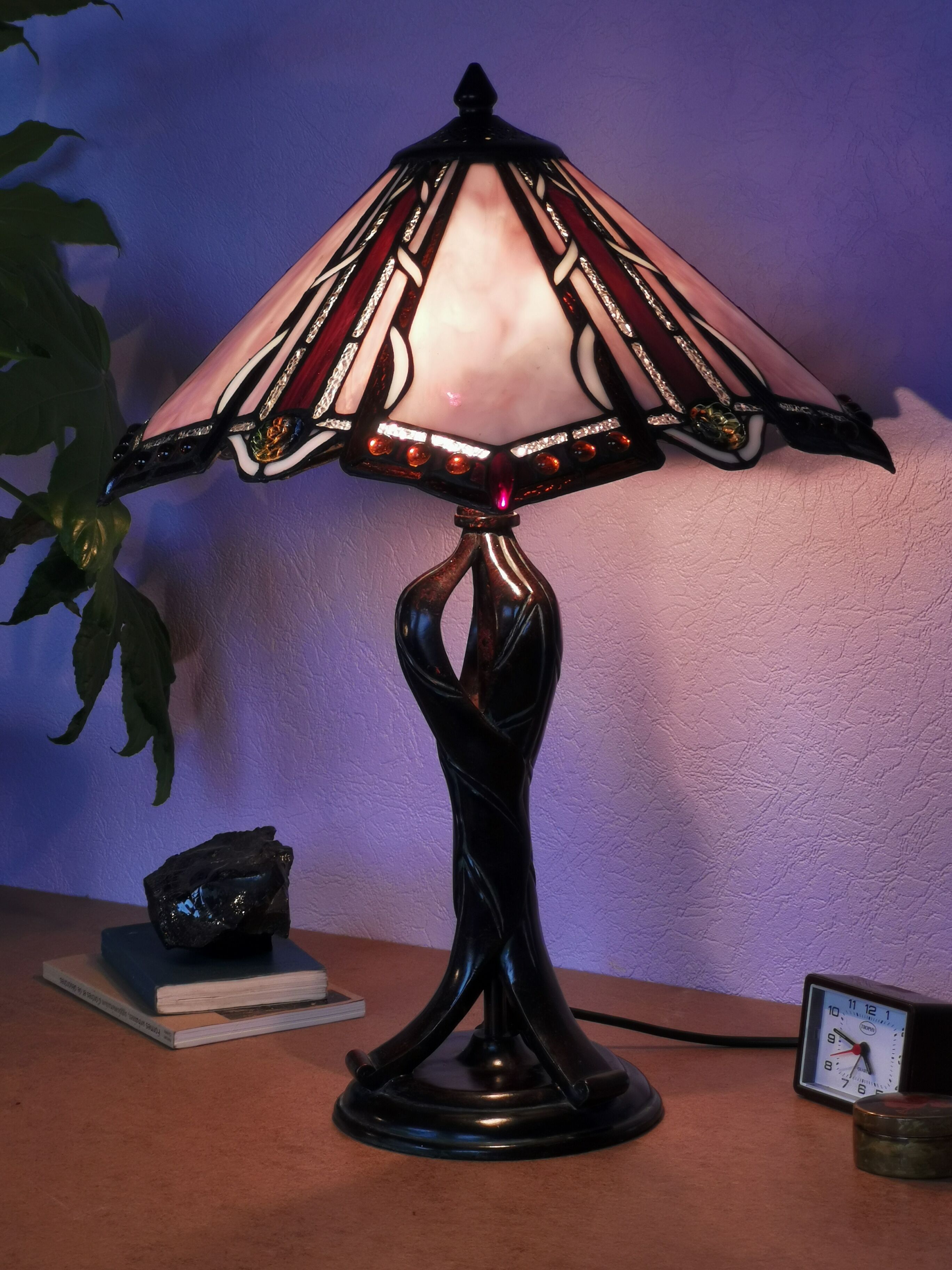 Tiffany style lamp, stained glass, art nouveau