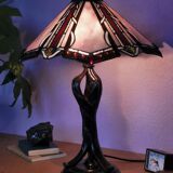 Tiffany style lamp, stained glass, art nouveau