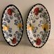 Pair of floral ravines in ancient earthenware Onnaing and CM Paris model Clovers