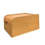 Old wooden filing box with flap