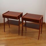 Pair of Scandinavian teak bedside tables, Carlström