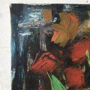 Old oil painting flowers