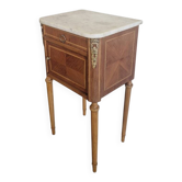 Louis XVI style side table - Marquetry wood and gilded bronze