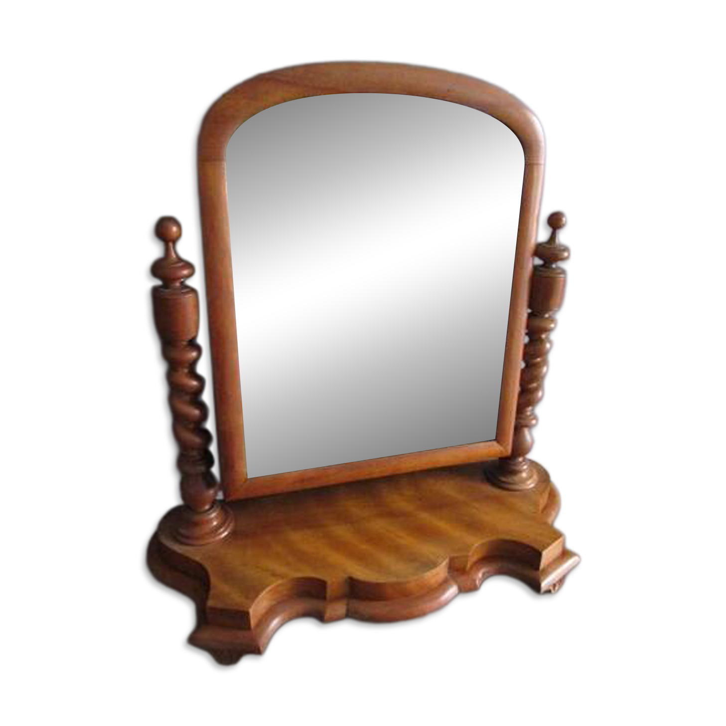 Antique tilting tabletop mirror
