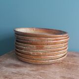 Dessert or cheese plates in Puisaye stoneware, Jean-Pierre Prud’homme