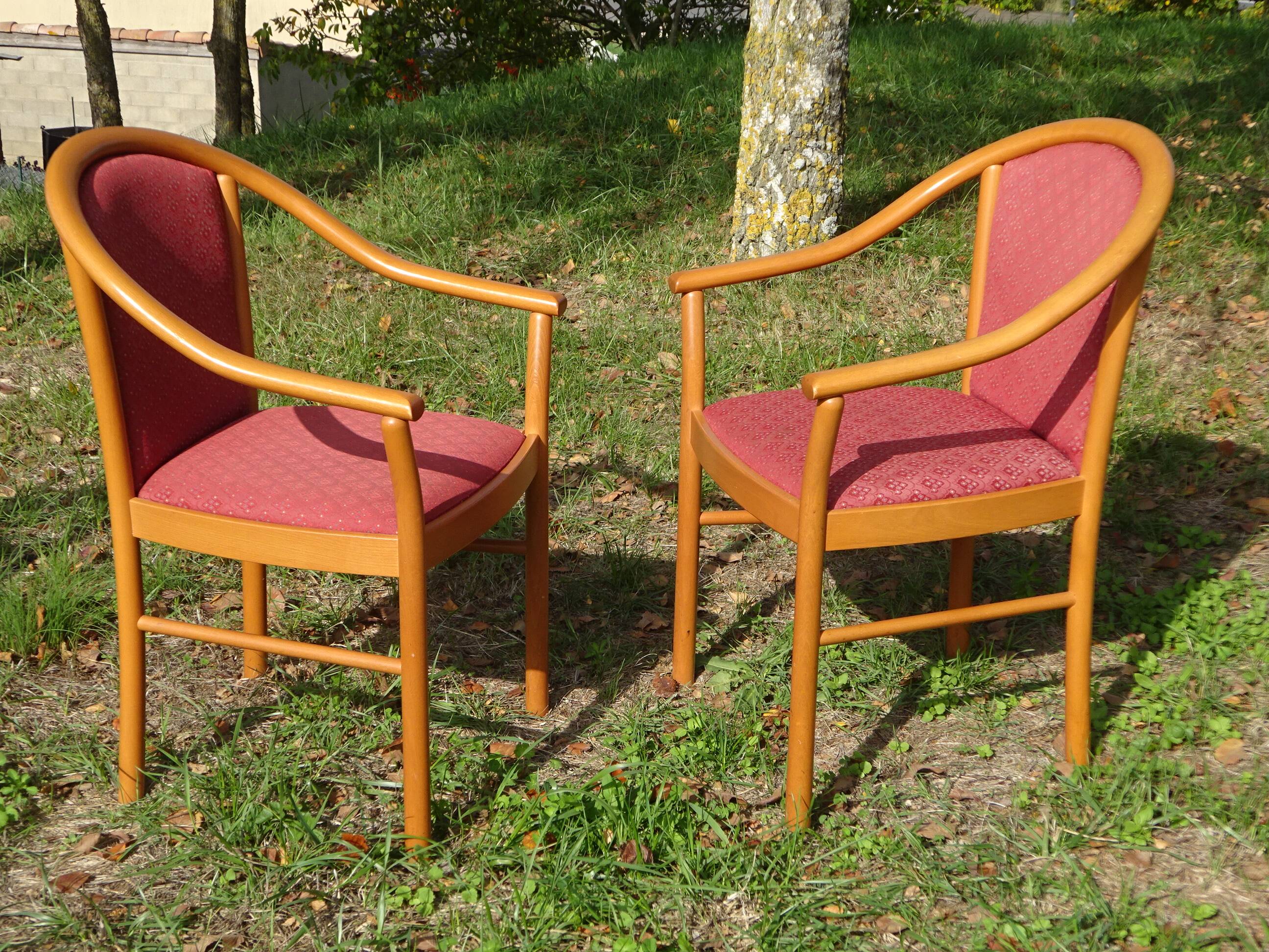 Beech and fabric chair