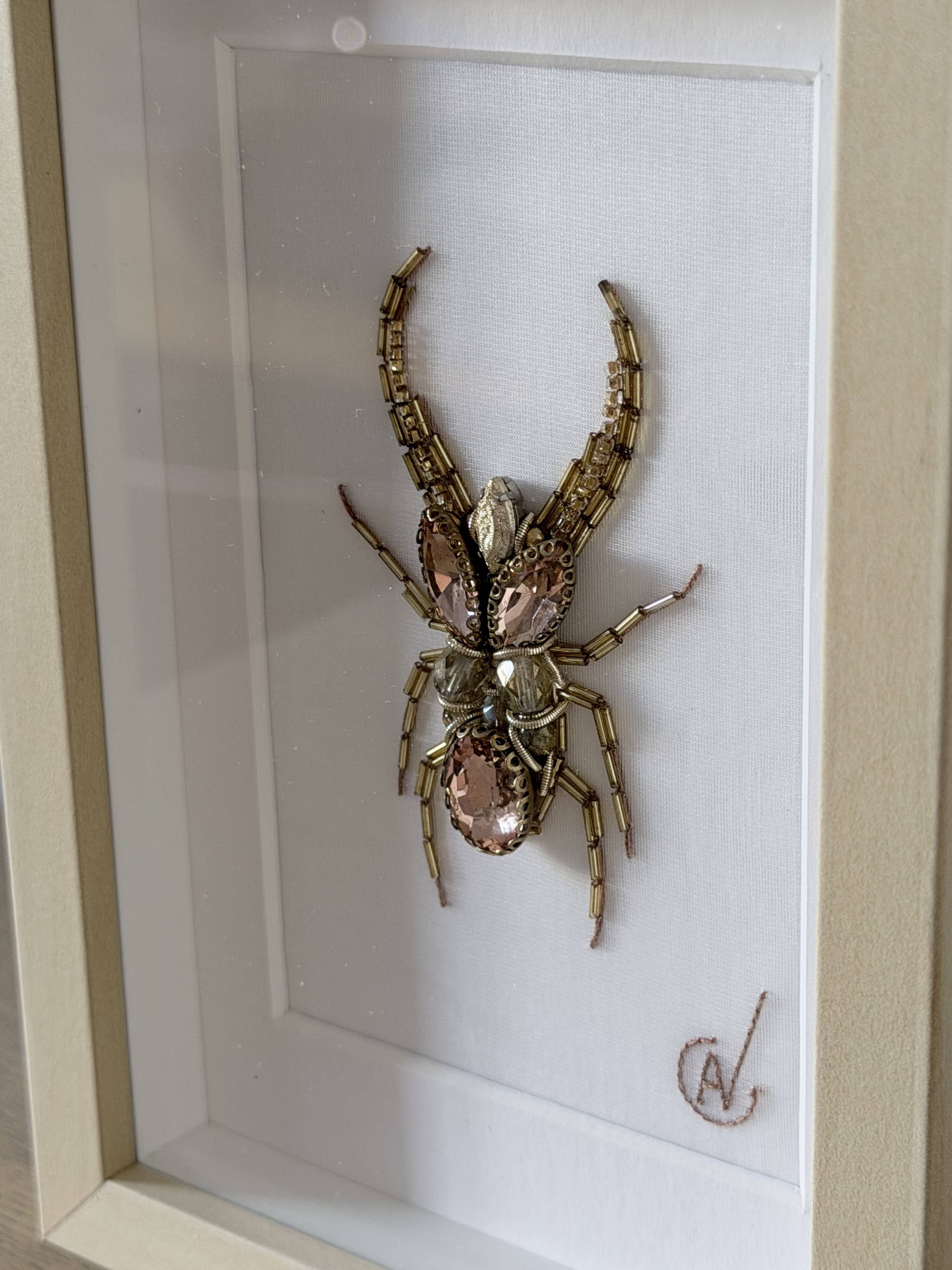 Hand-embroidered insect tableau (unique piece)
