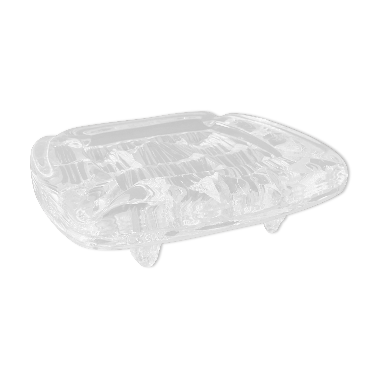 Empty vintage molded glass pocket