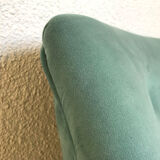 Fauteuil crapaud velours bleu vert