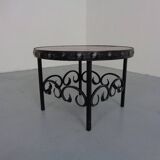 German Brutalist Side Table in Ceramic and Cast Iron, 1960s