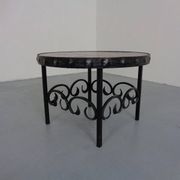 German Brutalist Side Table in Ceramic and Cast Iron, 1960s