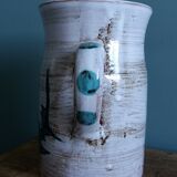 Decorative pitcher with thistle by Etienne Daniel, Vallauris