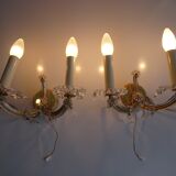 Wall lamps set made of crystal glass