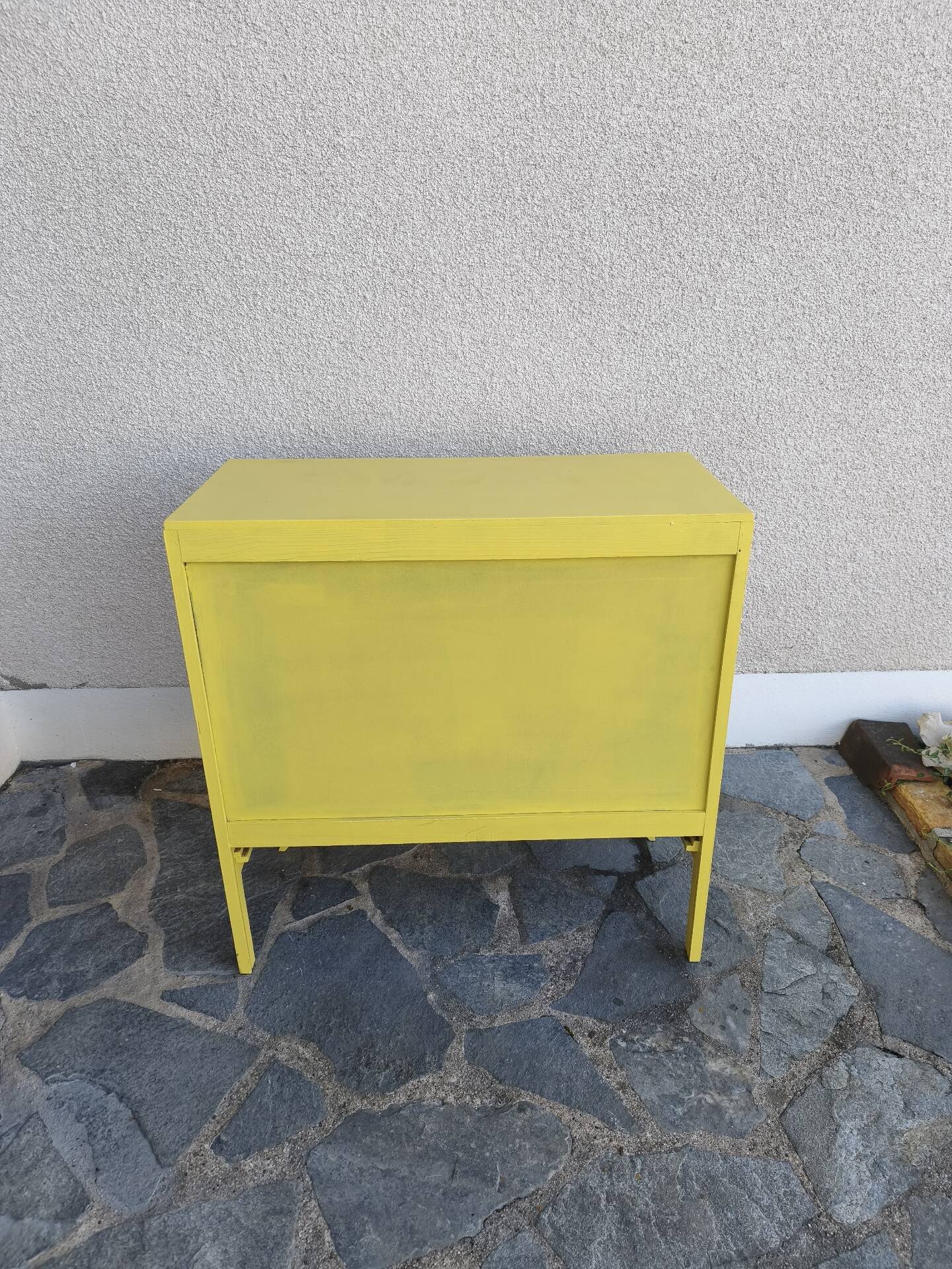 Vintage Scandinavian yellow chest of drawers