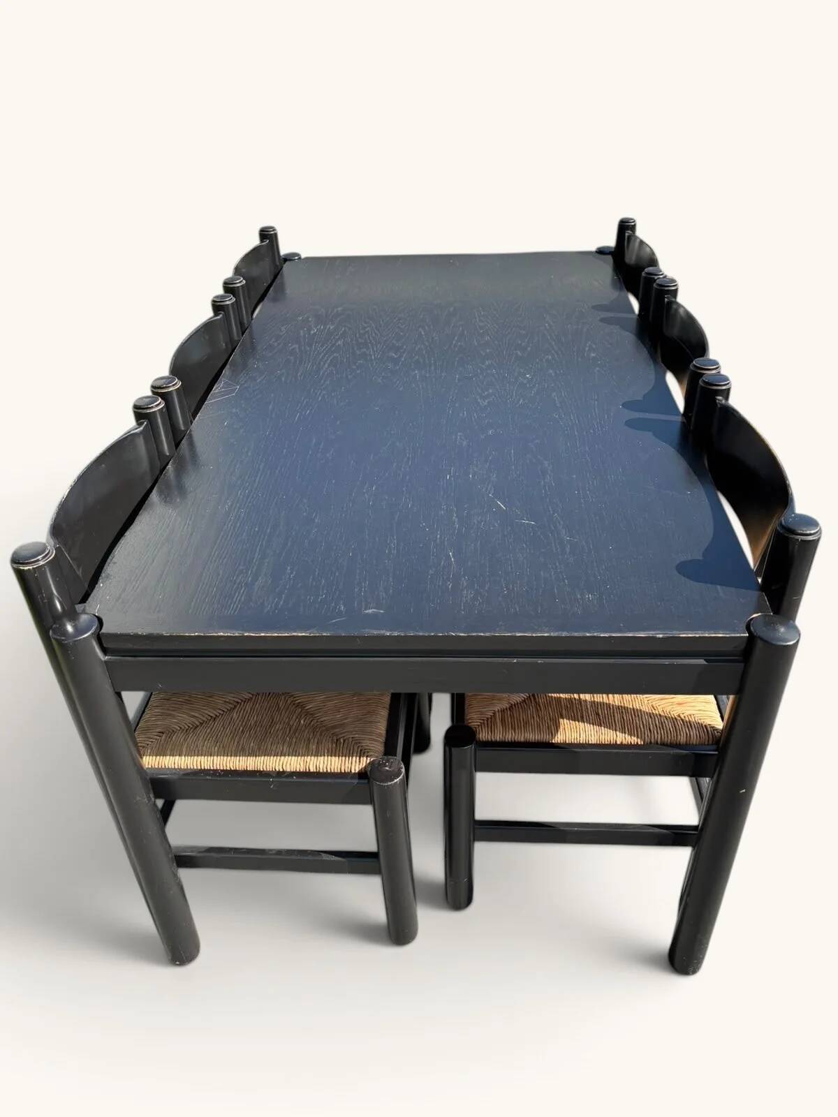 Table à manger avec 6 chaises de Vico Magistretti pour Cassina