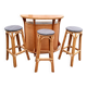 Bar en rotin et 3 tabourets