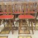 Set of 12 vintage 1960s red leatherette bistro chairs