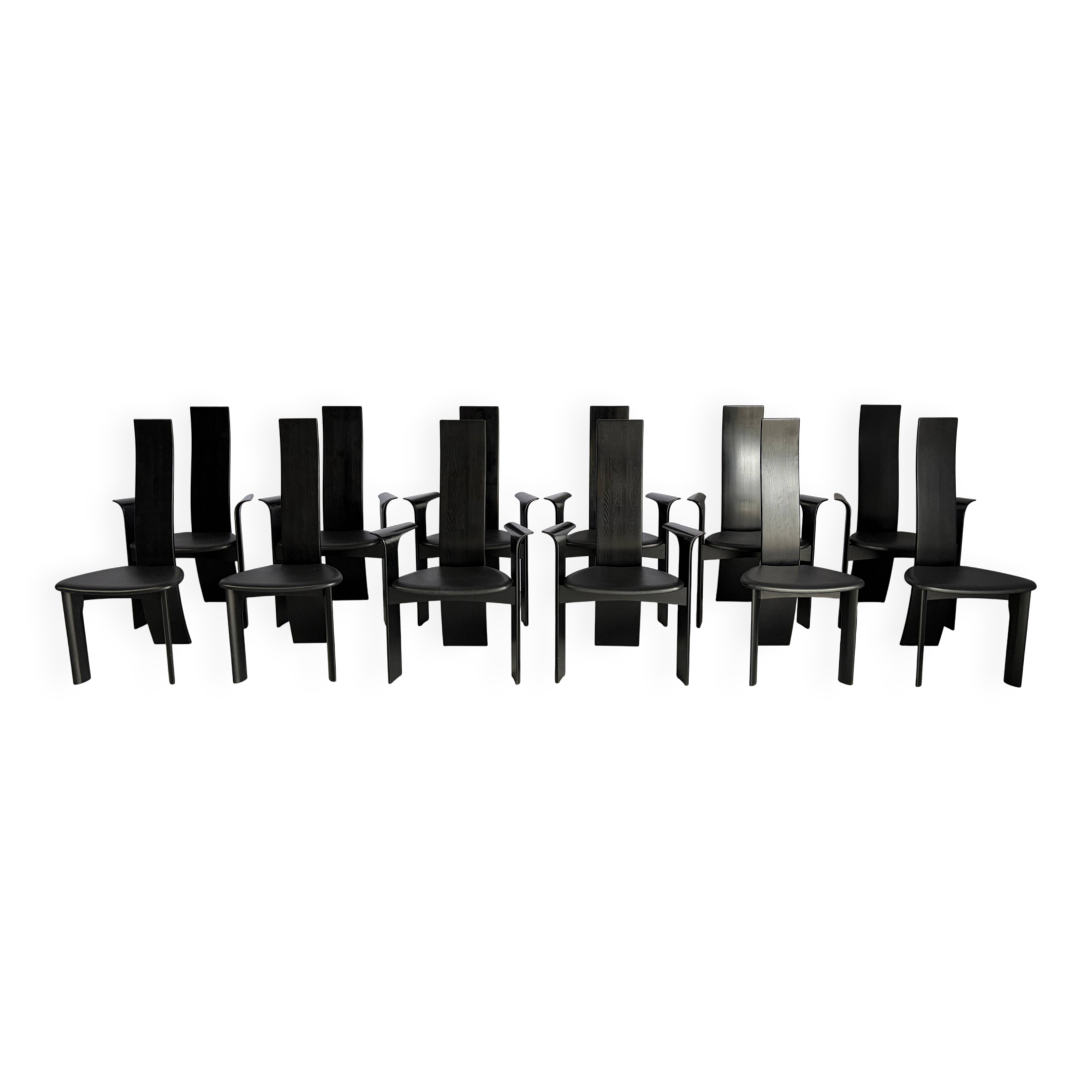 Ensemble de 12 chaises iris par Vandenberghe Pauvers, années 1990.