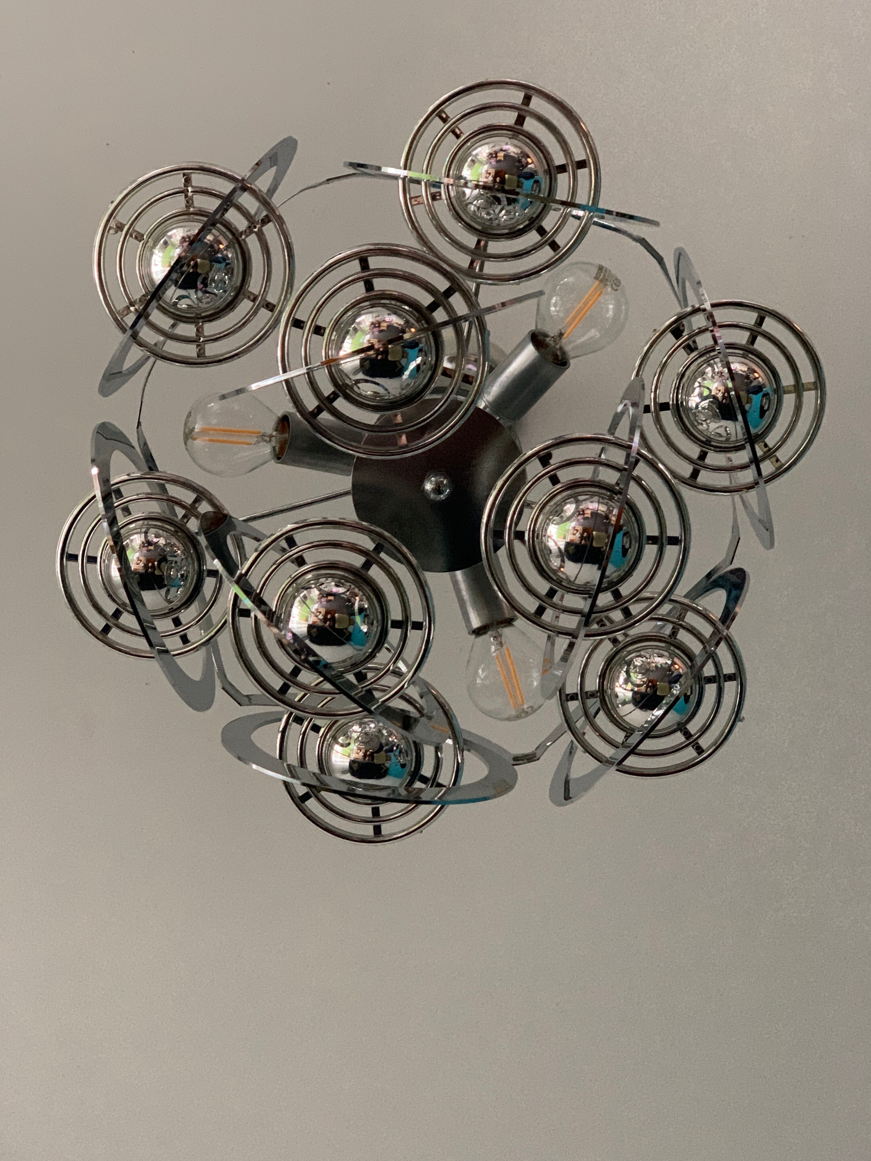 Chandelier planets Saturns, Space age, Italian design 1970