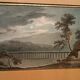 Old watercolour on paper from the early 19th century - nocturnal landscape with aqueduct and bridge