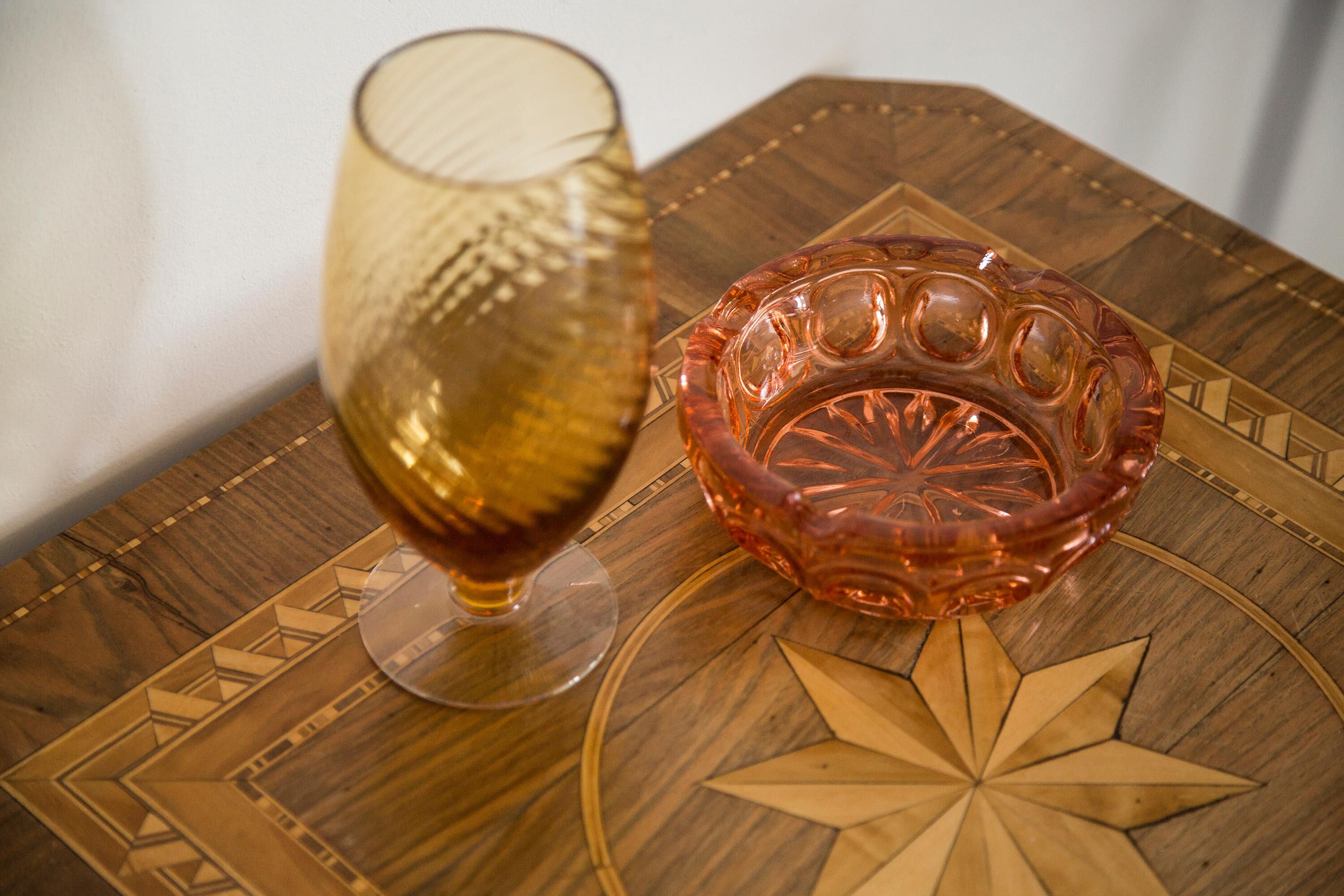 Small vintage yellow glass vase, 20th century, Europe, 1960s
