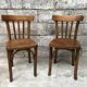 Pair of bistro chairs troquet Parisien in curved wood 1950