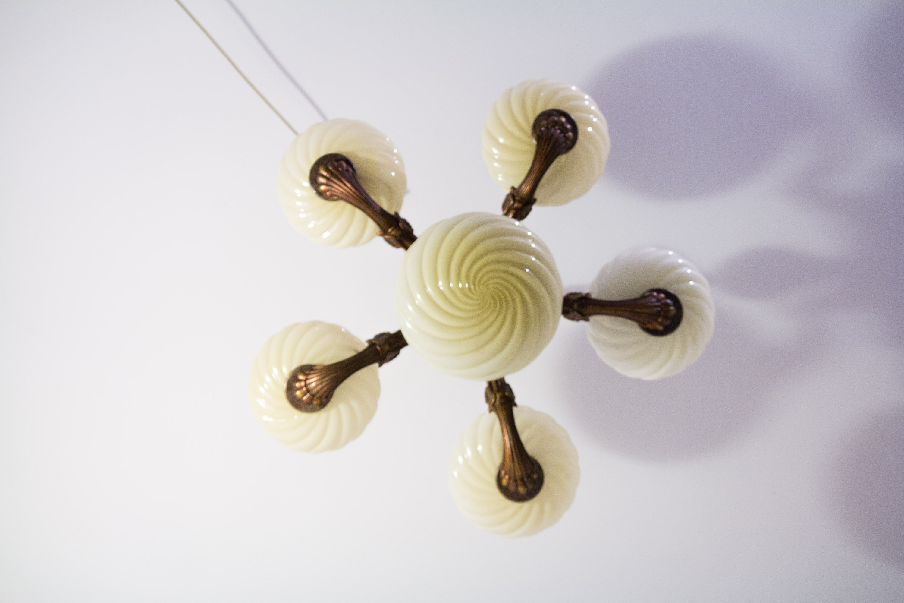 Antique center bowl chandelier