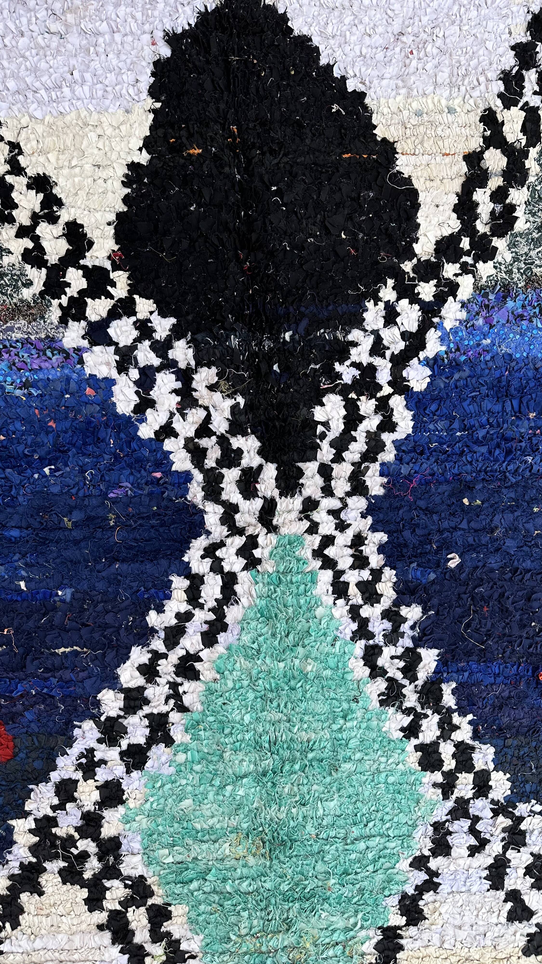 Colorful Boucherouite Berber rug - 133 x 188 cm