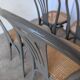 Set of 8 Vintage Gray Bentwood Dining Chair: Thonet Style Cane Seat