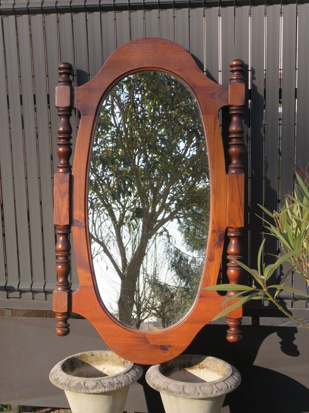 Wooden mirror oval 120x70cm