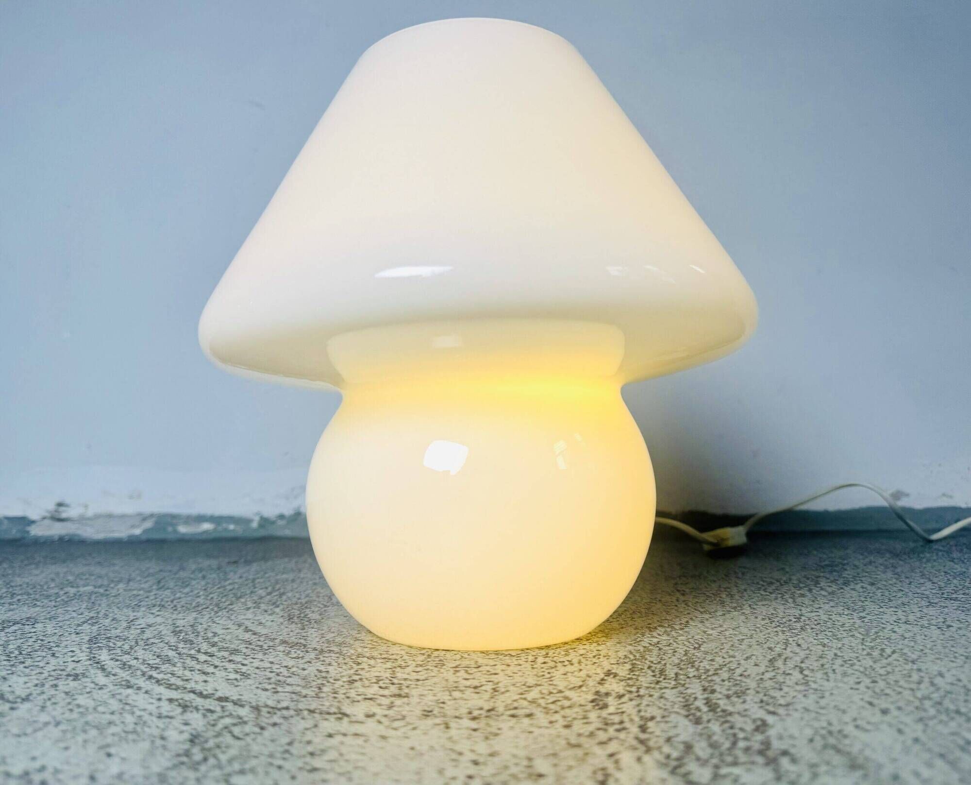 Opaline Glass Mushroom Table Lamp By Paolo Venini For Venini, Italy 1970S