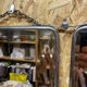 Vintage beveled barber triptych mirror from the 1950s