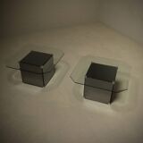 Pair of Mirrored Glass Coffee Tables 1980s