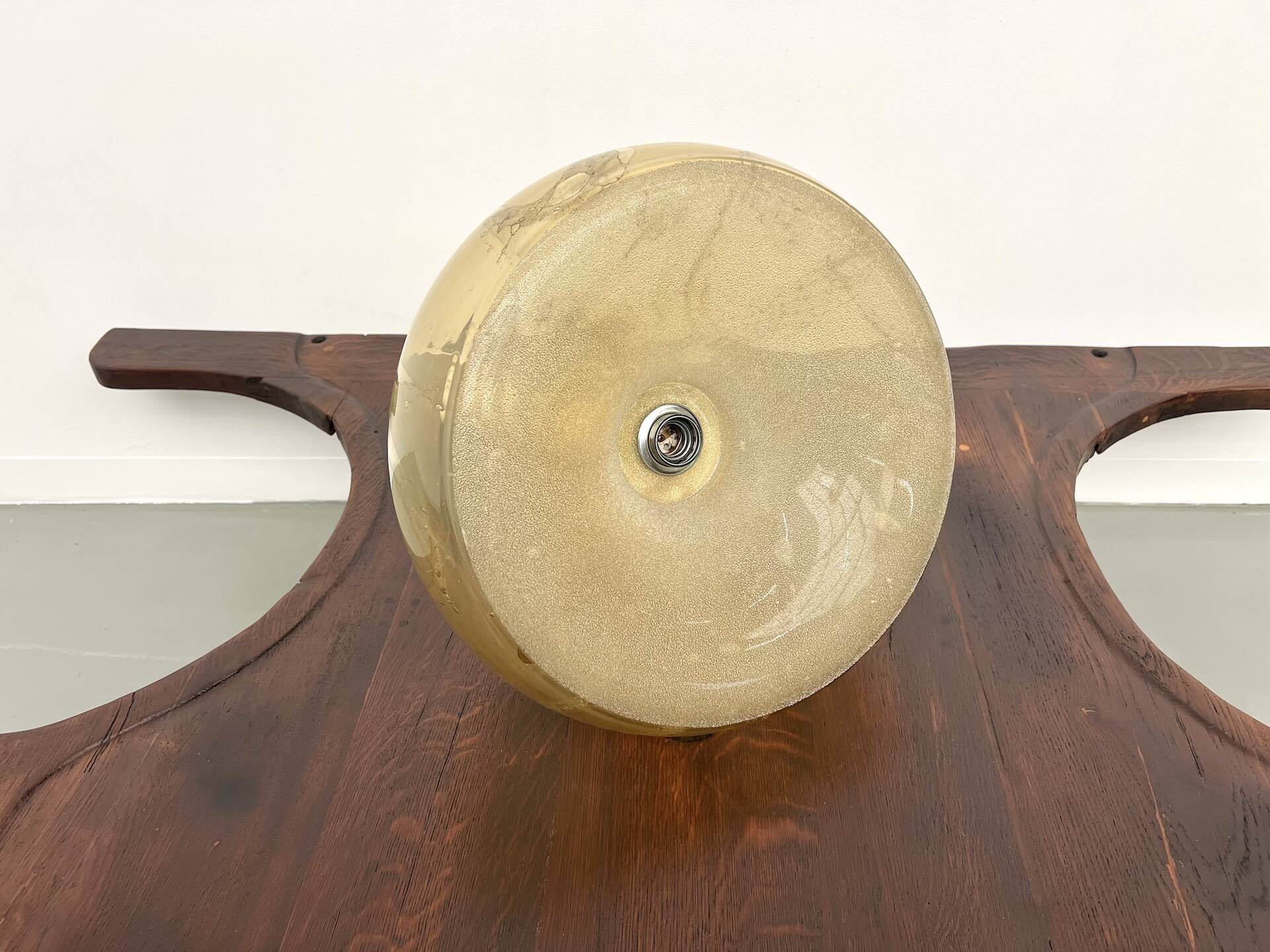 Blown glass paste pendant light, 1970s
